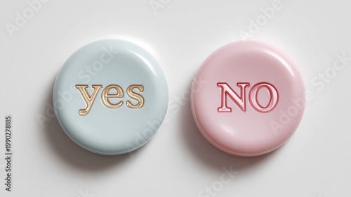 Digital interface element featuring yes and no buttons, representing approval and denial in a modern UX context