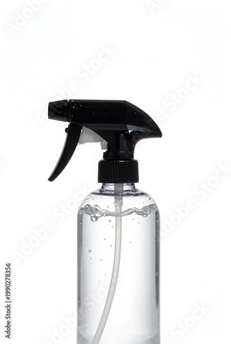 Spray bottle with water splash effect, high detail PNG