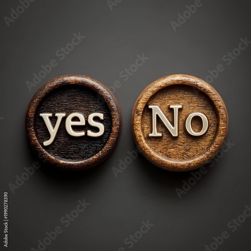 Simple yes and no button layout on a white background, emphasizing clarity, usability, and minimal interaction design