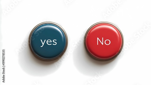 Simple yes and no button layout on a white background, emphasizing clarity, usability, and minimal interaction design