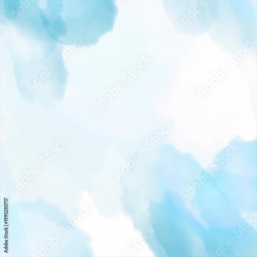 Soft Light Blue Watercolor Frame with White Empty Space