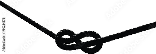 Black Rope Infinity Knot on White Background