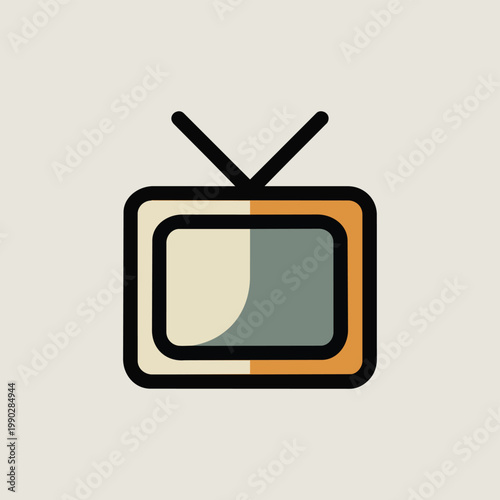 A simple television set with antennae on top