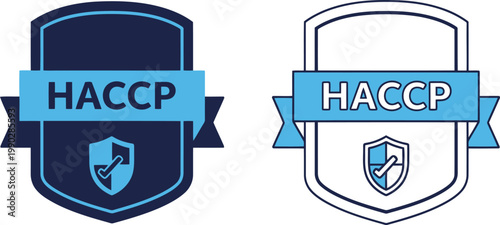 HACCP Certification Badge Icons for Food Safety and Quality Assurance Compliance