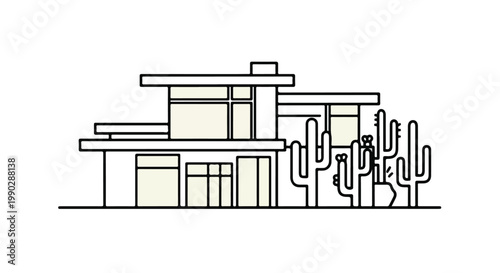 Perspective sketch of narrow city street alley