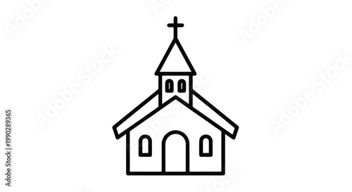 Church building photo in black and white