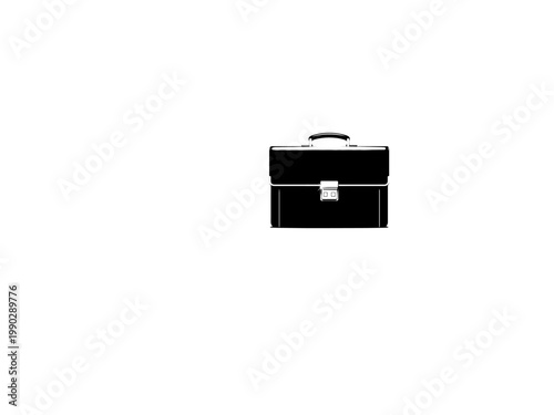 Black Briefcase Vector Icon
