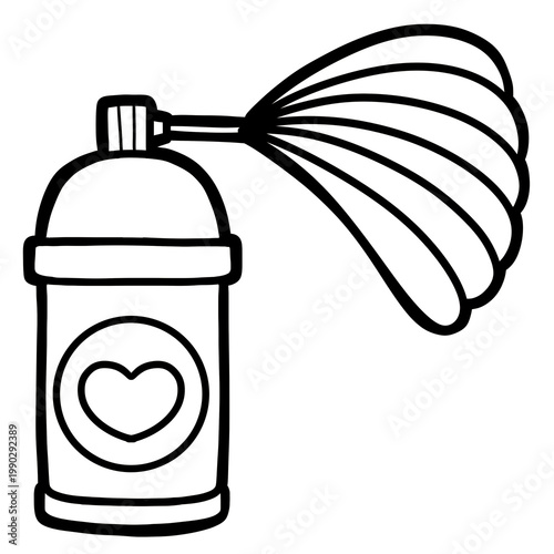 Cute outline spray bottle clipart png