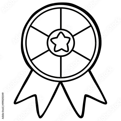 Cute medal prize outline clipart
