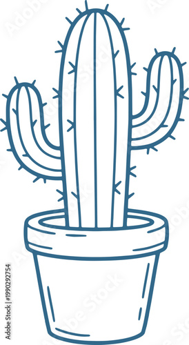 A cactus in a pot with two arms