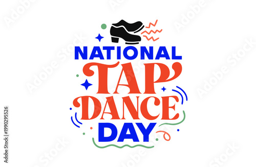 NATIONAL TAP DANCE DAY vector illustration isolated on white background