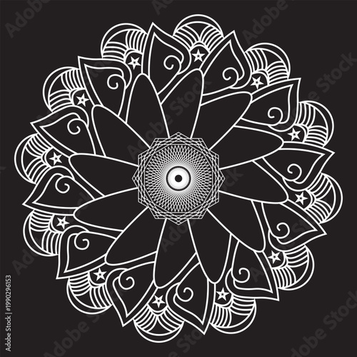 Abstract round mandala vector style.