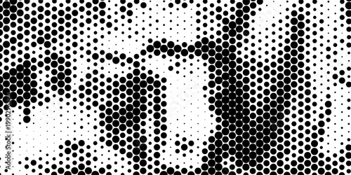 Foto Abstract Black and White Halftone Dot Pattern Background
