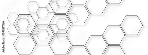 Vector An abstract digital artwork of interconnected geometric shapes in shades of gray, arranged against a backdrop