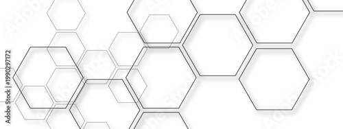 Vector Hexagonal pattern composed of interconnected geometric cells forming a futuristic background, creating a sense of order and technological advancement