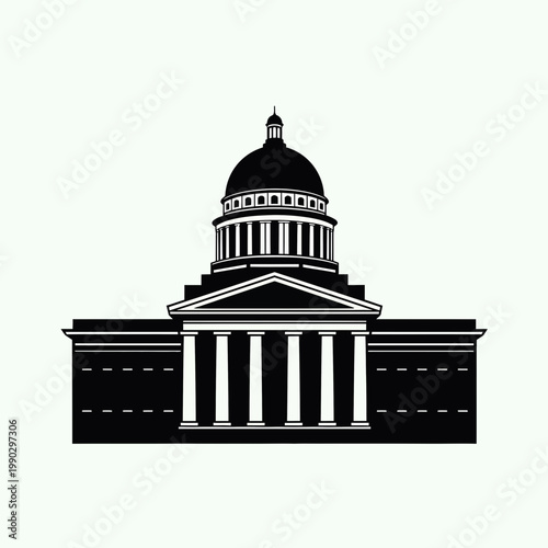 Capitol Building Icon Government Architecture Landmark Vector Illustration