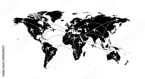 Global Air Travel Network - A Visual Representation of Flight Routes.