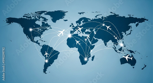 Global Air Travel Network - A World Map of Flight Connections.