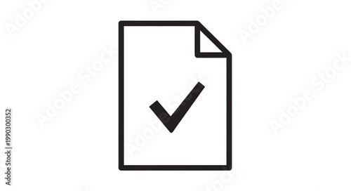 Document with a check mark symbol indicating approval or completion.
