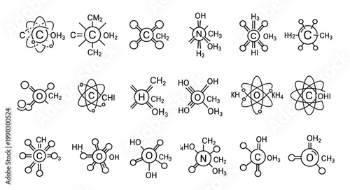 Collection of chemical molecular structures and formulas.