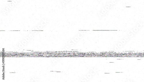 Slika na platnu Digital glitch noise texture white background horizontal scan line color stripe