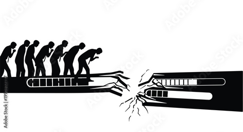 evolution of human to robot breaking free from chain