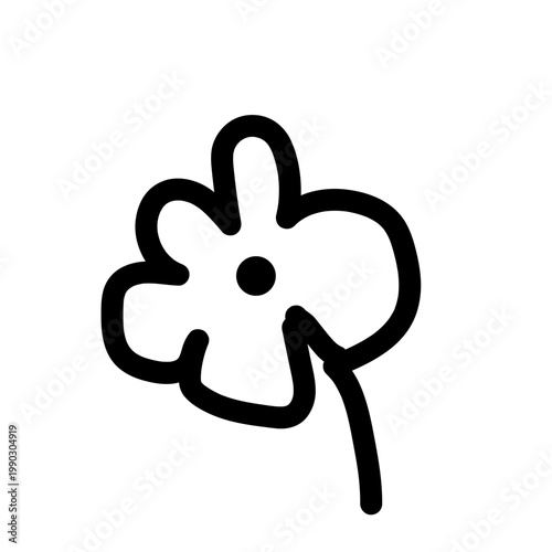 Hand-Drawn Simple Flower Doodle Line Art Illustration