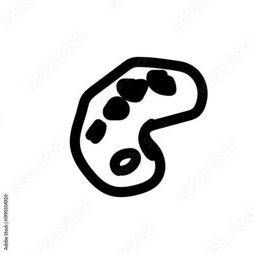 Hand-Drawn Artist Paint Palette Doodle Icon