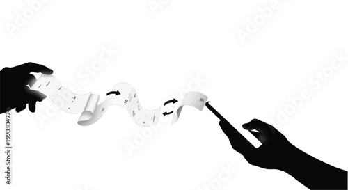 hands pulling apart a torn film strip