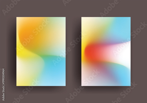 Abstract colorful gradient backgrounds a diptych of vibrant hues