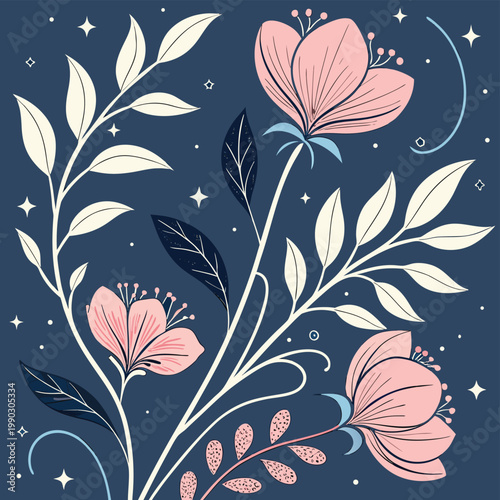 Enchanted Midnight Floral Seamless Pattern