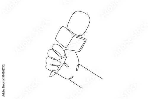 Simple continuous line draw group of journalist daily activity. Simple line, continuous line, journalist minimalist concept, all about simple line.