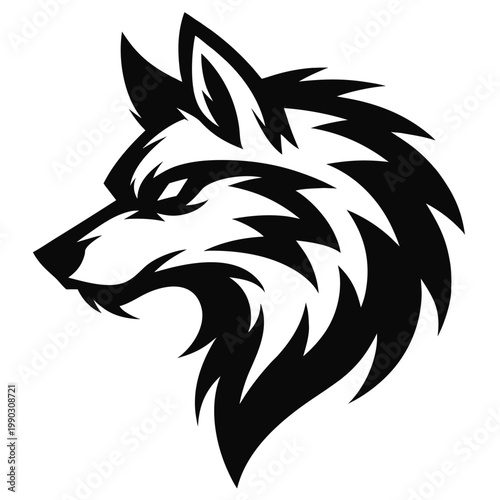 Stylized Wolf Head Silhouette Mascot Logo Vector