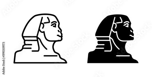 Great Sphinx of Giza Egyptian Monument Line Art Icon