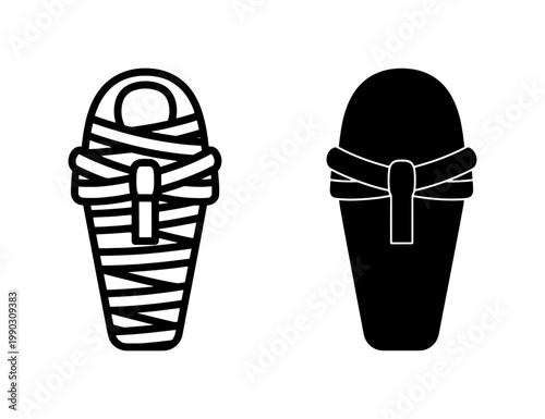 Ancient Egyptian Mummy Sarcophagus Icon Set