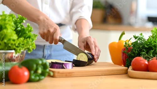 A person chopping vegetables on a kitchen counter (1)