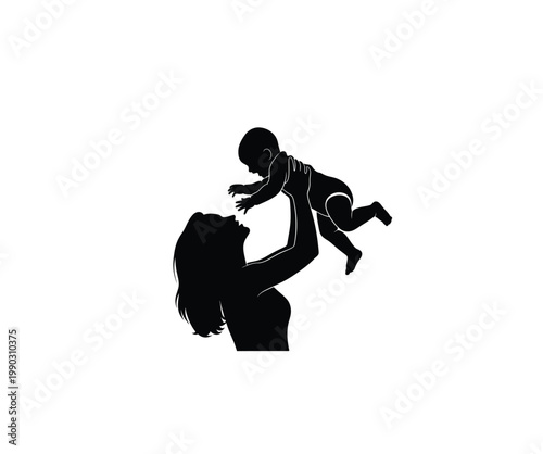 Silhouetted father and child a moment of joyful connection and playfulness