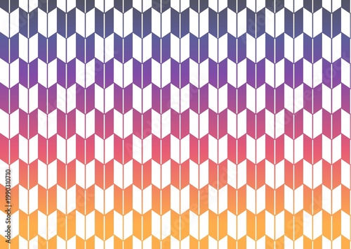 Sunset Magic Hour Background with White Yagasuri Pattern: Japanese Traditional Geometric Motif on Evening Sky Gradient