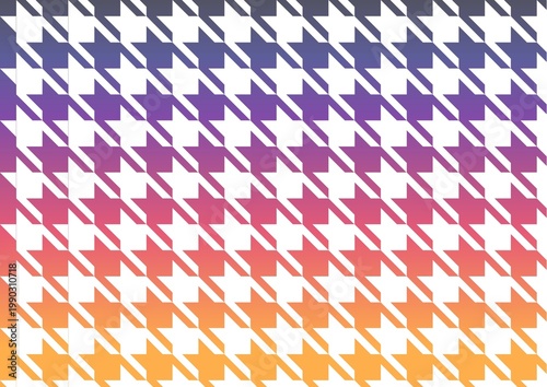 Sunset Magic Hour Background with White Houndstooth Motif: Japanese Traditional Geometric Motif on Evening Sky Gradient