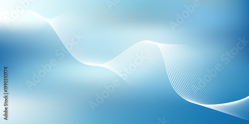 Abstract white wavy glowing lines on a blue background. Futuristic digital high-technology pattern. Health Care concept. Vector illustration