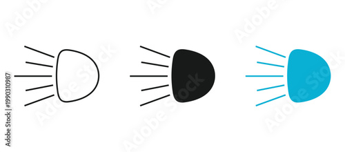 Car Headlight Line Icon – Clean, Minimal Automotive Lighting Symbol for Vector