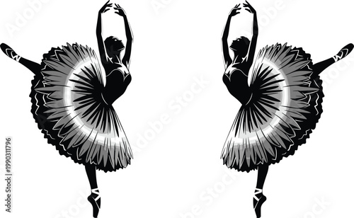 Set of Energetic Rock and Pop Guitarist Silhouettes in Dynamic Performance Poses and Mid-Air Jumps for Live Music Concert and Festival Graphic Designs