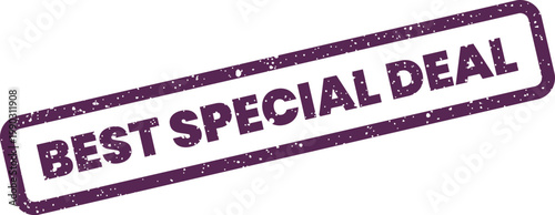 Distressed rectangular rubber stamp illustration showcasing BEST SPECIAL DEAL within a grunge frame, ideal for retail offers