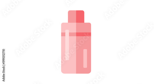 Minimalist illustration of a pink bottle designed for facial toner, featuring a sleek and modern style with a simple white background