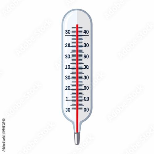 A classic mercury thermometer displaying a temperature reading of approximately 38 degrees Celsius, indicating a fever or elevated temperature