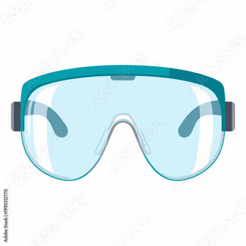 Eye protection goggles for safety and work, a close-up studio shot of innovative protective eyewear with clear lenses
