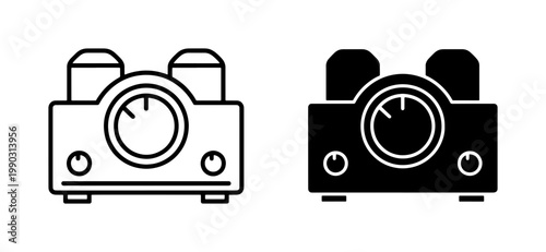 Tableau sur toile Retro Vacuum Tube Amplifier Icon Set