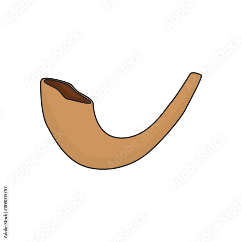 Shofar flat vector symbol isolated on background.