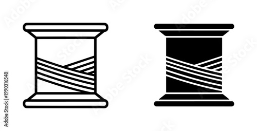 Thread Spool Icon Set for Sewing and Tailoring