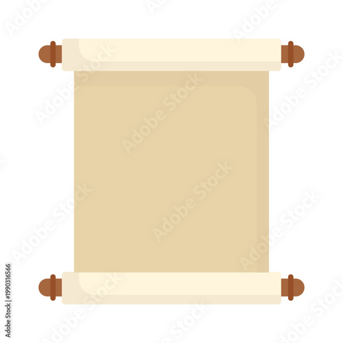 Vintage blank manuscript illustration featuring an old paper scroll with rope and antique parchment roll for an ancient medieval message